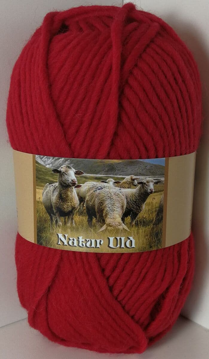 Natur Uld 100g Hjertegarn- Punainen 4530