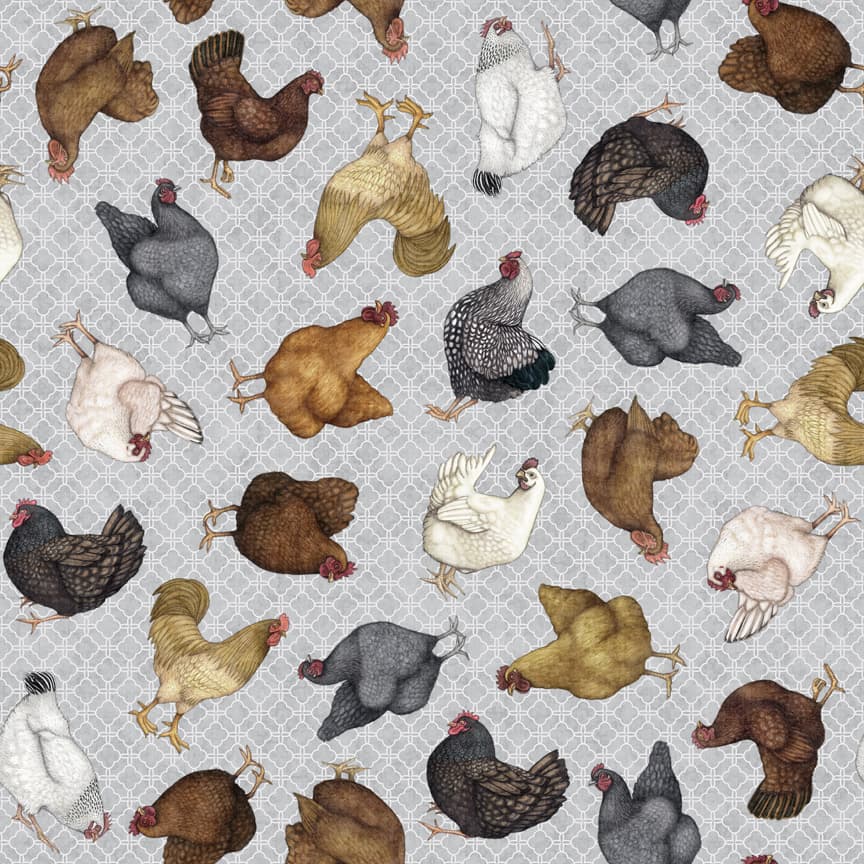 Puuvillakangas 112cm, KANAT harmaa