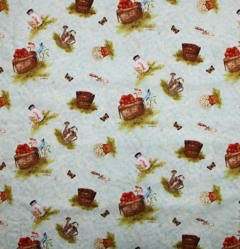 Puuvillakangas 112cm, PUUTARHA