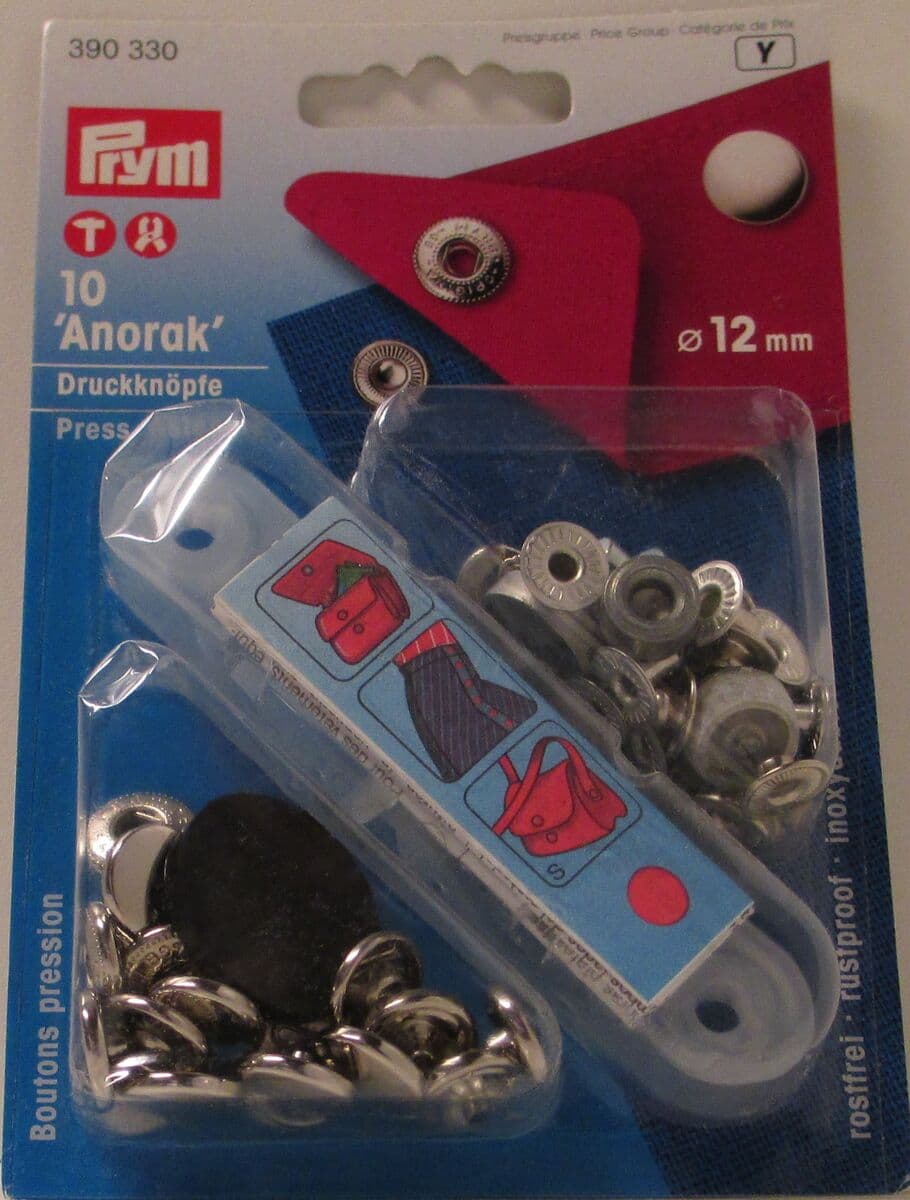 Anorak neppari, 12mm, kirkas, Prym390330
