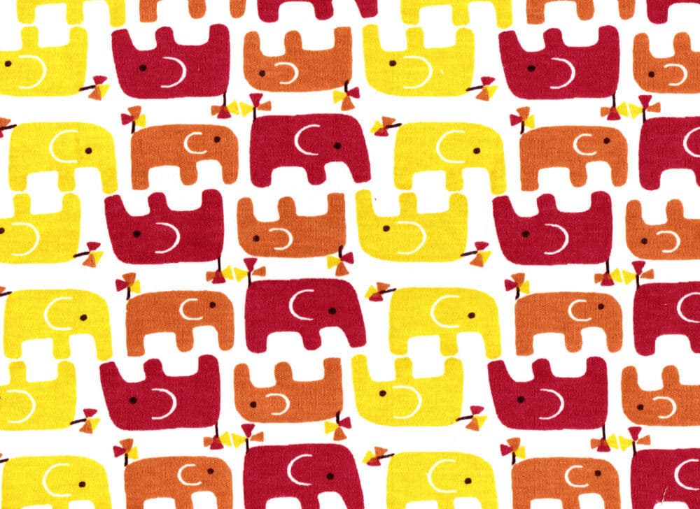 LUOMU Puuvillatrikoo, ELEFANTIT punertava