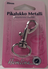 Pikalukko metalli, eri kokoisia, Hemline – 20mm